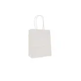 Sacs kraft blanc poignées torsadées 12 x 6 x 15 cm - Sac papier blanc - Paquet de 100 - Sacs kraft blanc poignées torsadées