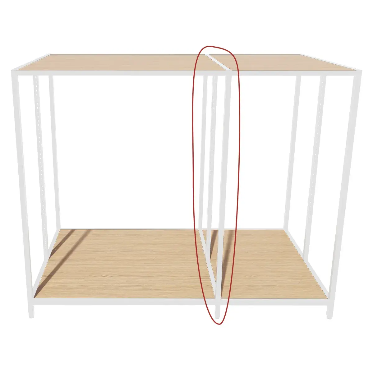 Cadre de milieu pour module central Square H 133 cm x P 90 cm blanc sablé - Ligne Square 25 blanc-4