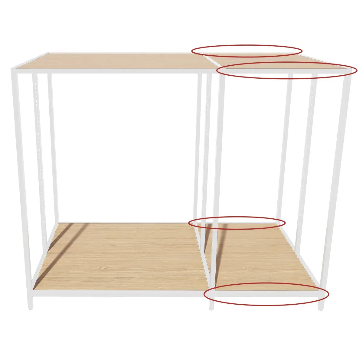 Entretoise pour module central Square L 57,8 cm blanc sablé (Lot de 4) - Ligne Square 25 blanc-3
