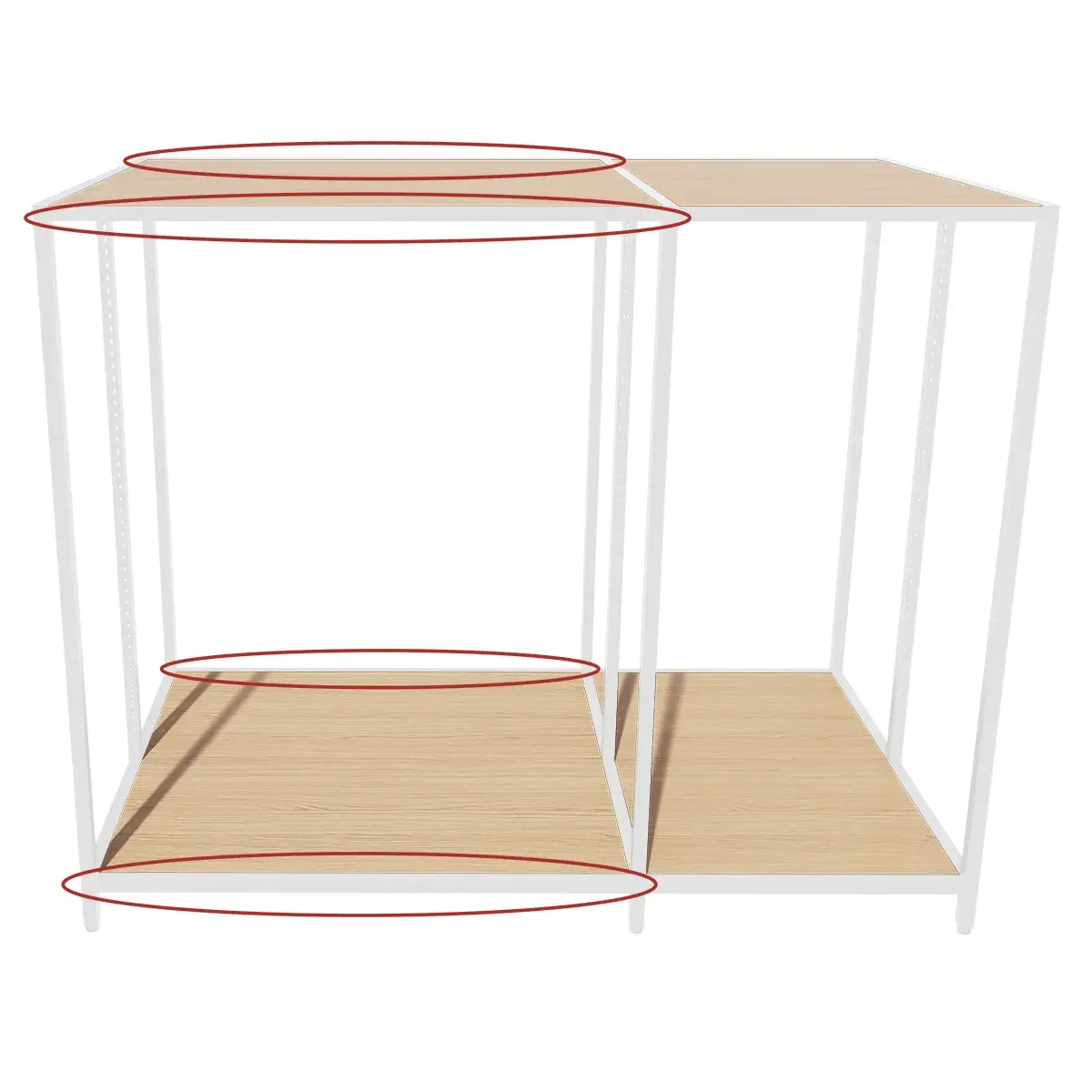 Entretoise pour module central Square L 97,8 cm blanc sablé (Lot de 4) - Ligne Square 25 blanc-3