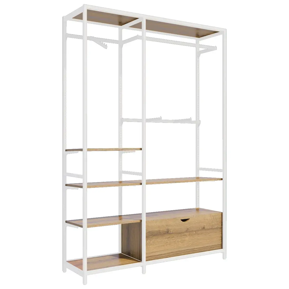 Cadres latéraux Square H 200 cm x P 46,4 cm blanc sablé (Lot de 2) - Ligne Square 25 blanc-4