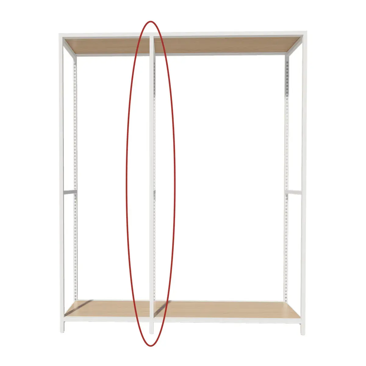 Cadre central Square H 200 cm x P 46,4 cm blanc sablé - Ligne Square 25 blanc-3
