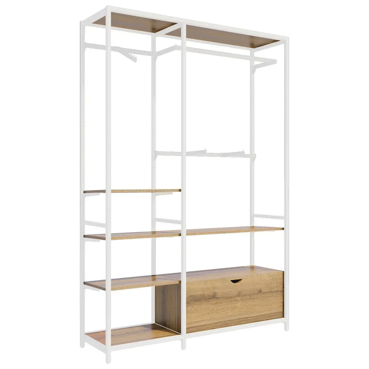 Cadre central Square H 200 cm x P 46,4 cm blanc sablé - Ligne Square 25 blanc-4
