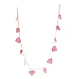 Guirlande de coeurs 160 cm feutrine Rouge / Rose - Déco Saint Valentin - Décors Vitrine St Valentin