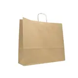 Sac kraft brun poignées torsadées 46 x 14 x 40 cm 110g/m² – Sac papier kraft - Carton de 100 - Sacs kraft brun poignées torsadées