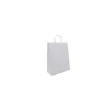Sac kraft blanc poignées torsadées 16 x 7 x 22 cm 100 g/m² – Sac papier blanc – Paquet de 100 - Sacs kraft blanc poignées torsadées
