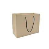 Sac papier luxe bambou brun poignées cordelières 23 x 10 x 18 cm 190g – Sac emballage - Sac boutique - Lot de 20 - Sacs kraft luxe