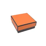 Boîte à bijoux carton 7,5 x 7,5 x 3,5 cm orange liseré noir – écrin bijoux carton – Lot de 20 - Écrins à bijoux, Coffrets à bijoux