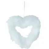 Coeur en Plume à suspendre L 19 cm - Déco Saint Valentin - Décors Vitrine St Valentin