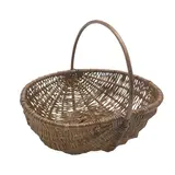 Panier en osier naturel avec anse 38 x 28 x 13 cm - Panier à récolte ovale - Panier osier à anse - Paniers à garnir