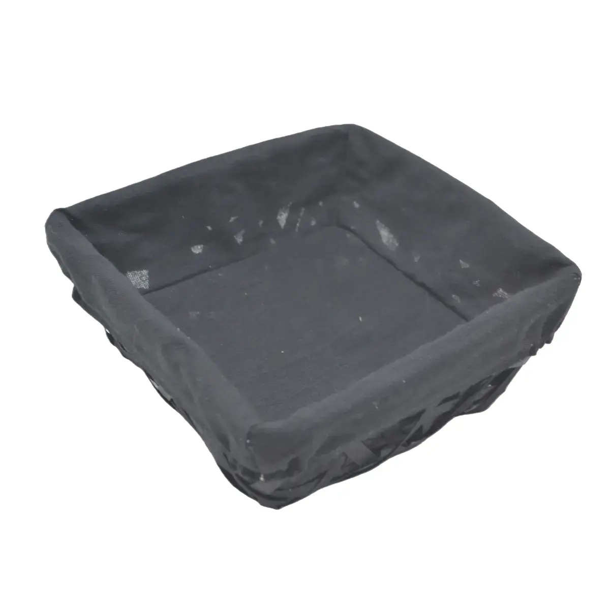 Corbeille osier carrée avec tissu noir 22 x 22 x 9 cm - Panier osier carré avec tissu noir - Corbeilles osier-2