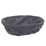 Corbeille osier ovale avec tissu noir 36 x 27 x 10 cm - Panier osier ovale avec tissu - Contenants et coffrets