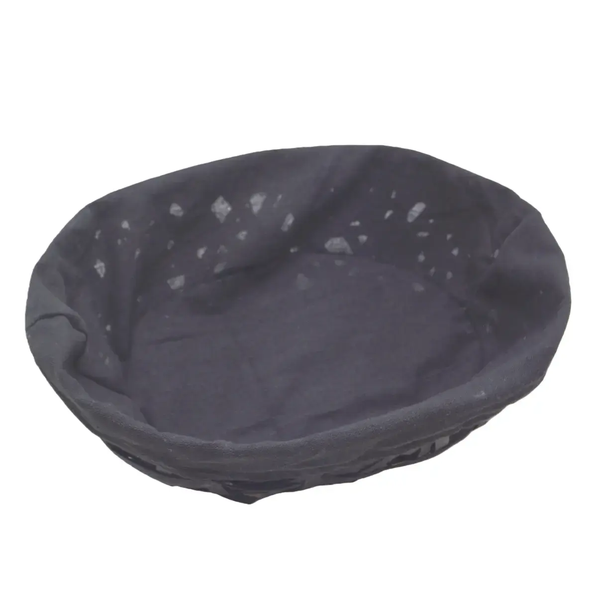 Corbeille osier ovale avec tissu noir 36 x 27 x 10 cm - Panier osier ovale avec tissu - Corbeilles osier-3