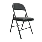 Chaise pliante métal noir rembourrée 46,5 x 47,5 x 79 cm – Chaise pliable réception - Chaise pliante professionnelle - Chaises d'intérieur
