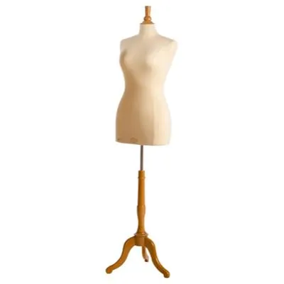 Mannequin couture femme - buste couture femme grande taille XL, pied tripode, beige - Bustes couture, torses couture