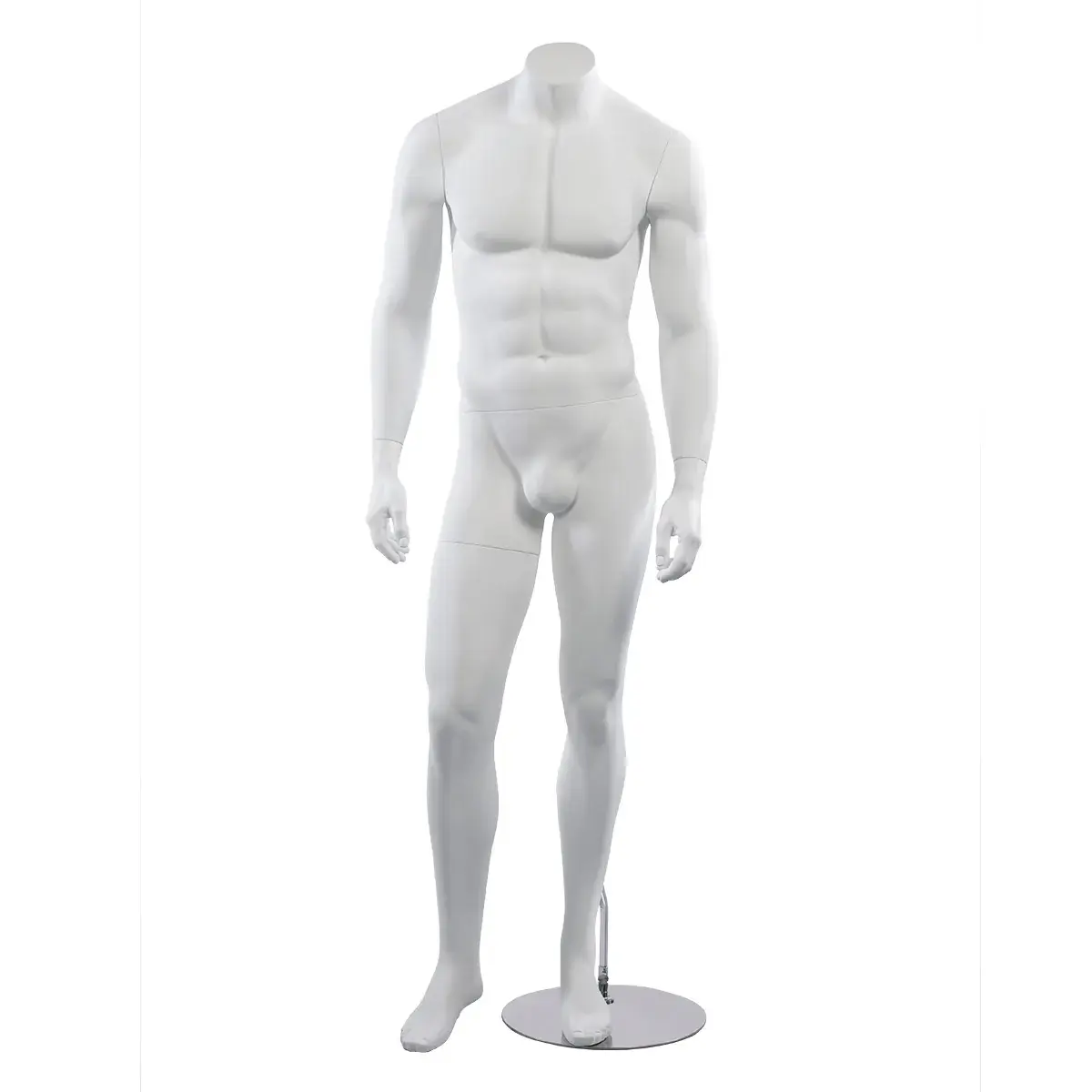 Mannequin homme, sans tête, bras le long du corps H 170 cm Fibre de verre - Blanc   - Mannequins hommes