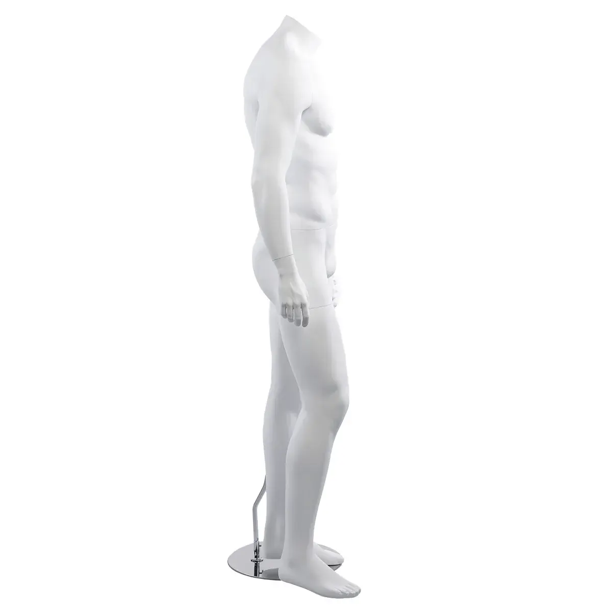 Mannequin homme, sans tête, bras le long du corps H 170 cm Fibre de verre - Blanc   - Mannequins hommes-2