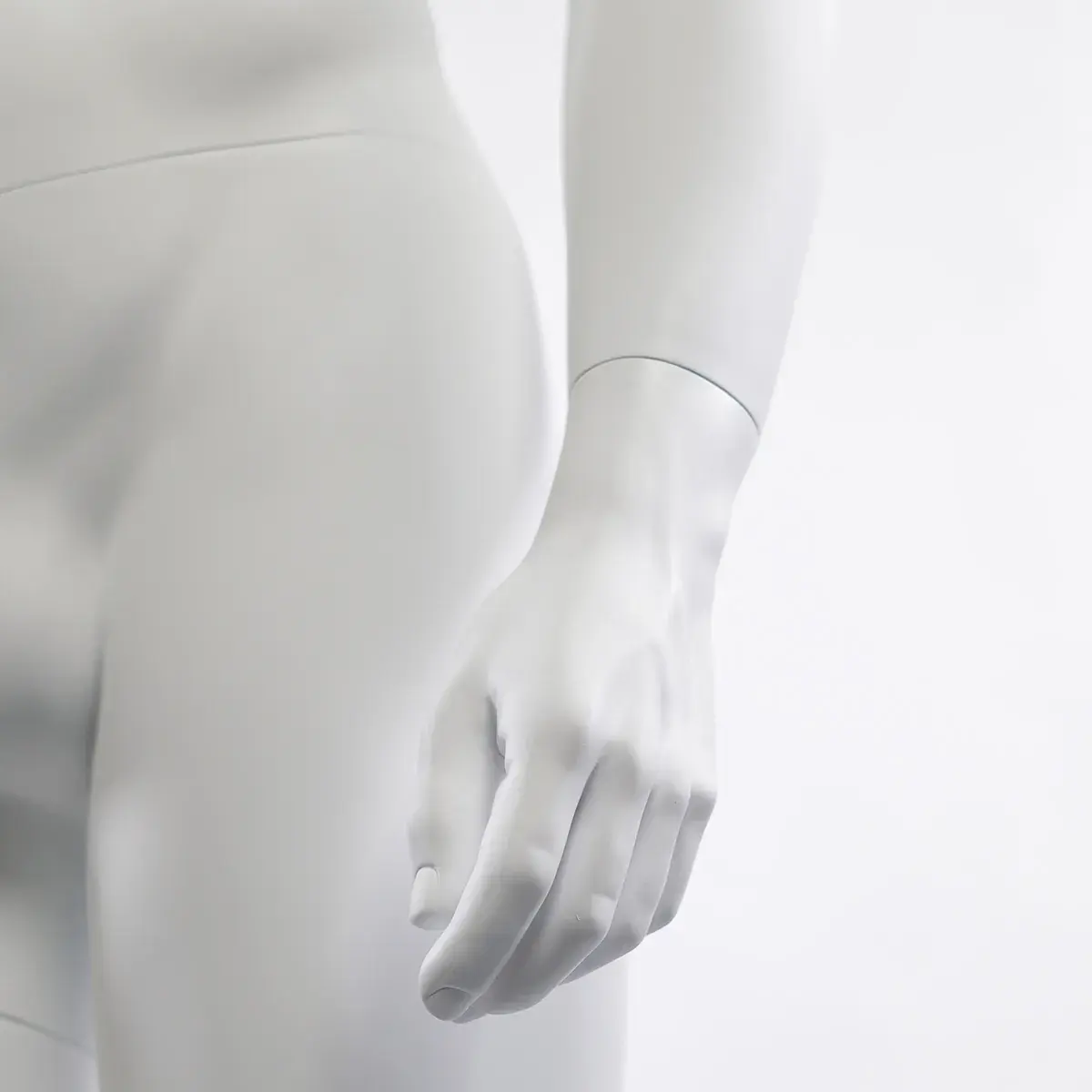 Mannequin homme, sans tête, bras le long du corps H 170 cm Fibre de verre - Blanc   - Mannequins hommes-4