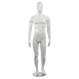 Mannequin homme, finition laquée, bras le long du corps H 186 cm Fibre de verre - Blanc - Mannequins hommes
