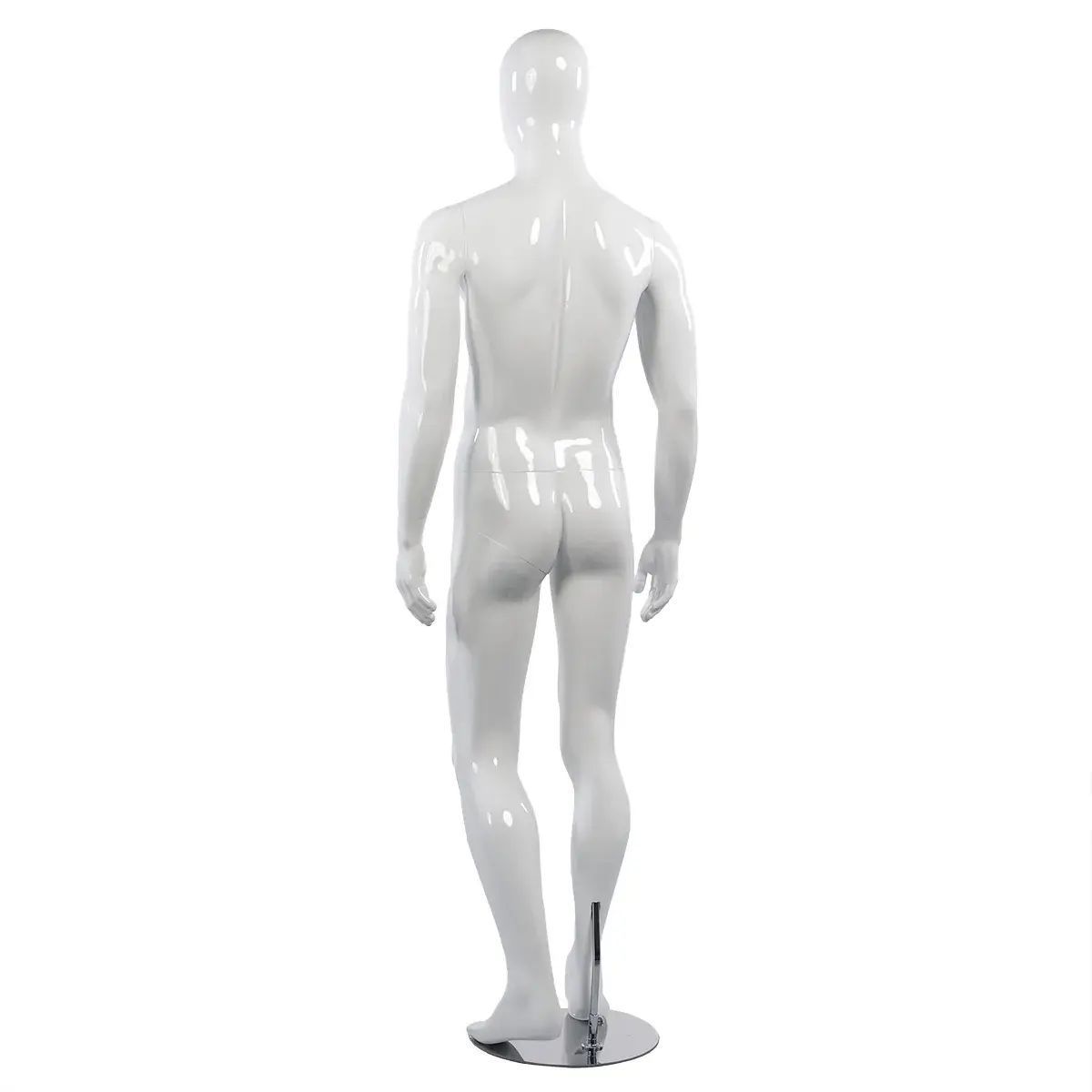 Mannequin homme, finition laquée, bras le long du corps H 186 cm Fibre de verre - Blanc - Mannequins hommes-3