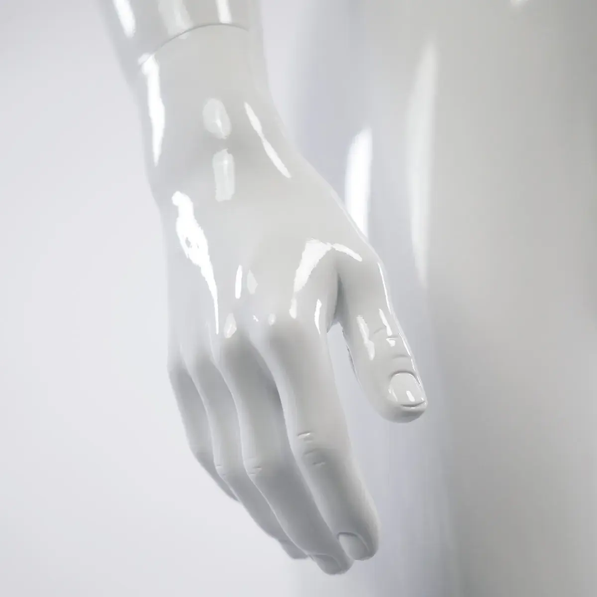 Mannequin homme, finition laquée, bras le long du corps H 186 cm Fibre de verre - Blanc - Mannequins hommes-5