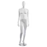 Mannequin femme, finition laquée, bras le long du corps H 178 cm Fibre de verre - Blanc - Mannequins femmes