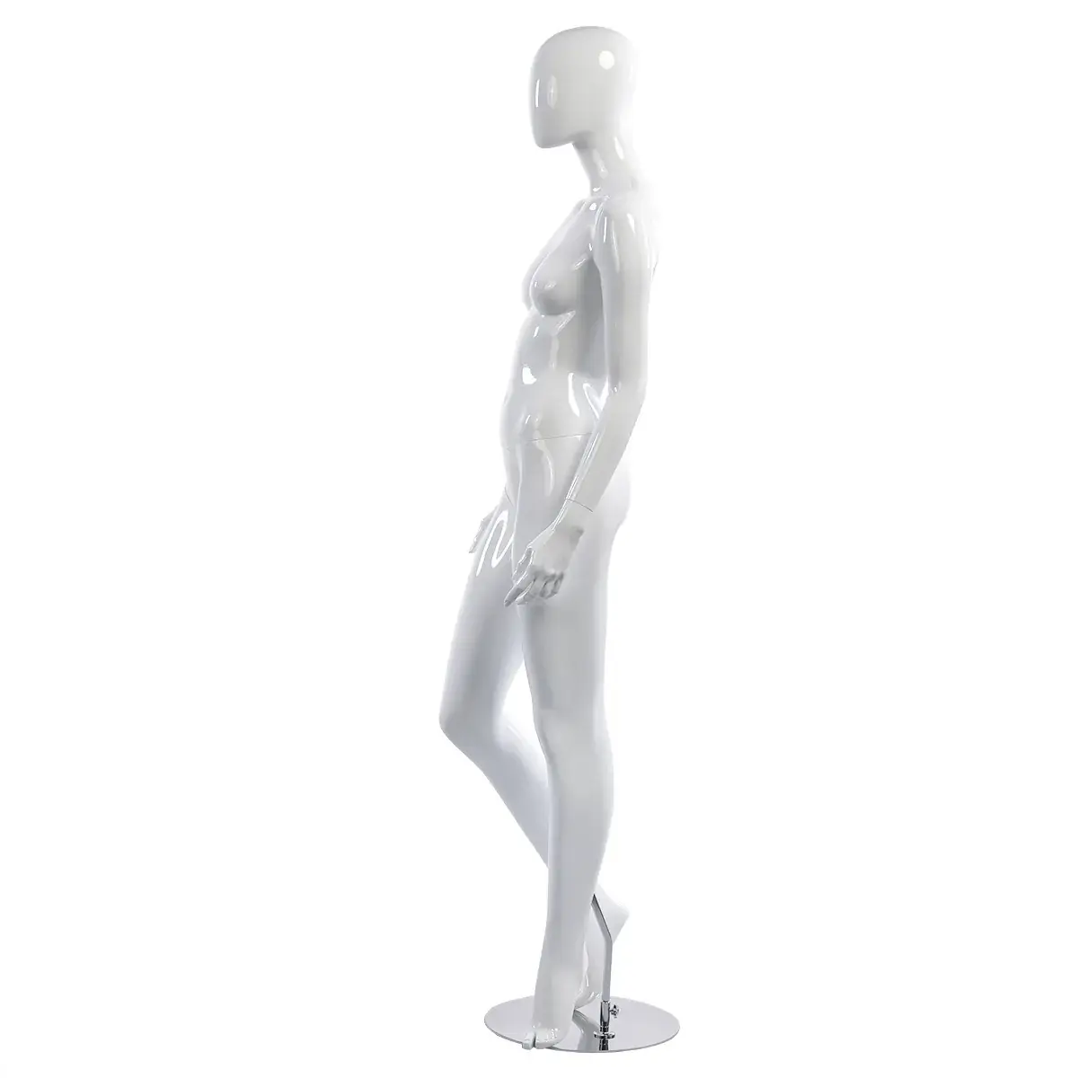 Mannequin femme, finition laquée, bras le long du corps H 178 cm Fibre de verre - Blanc - Mannequins femmes-2