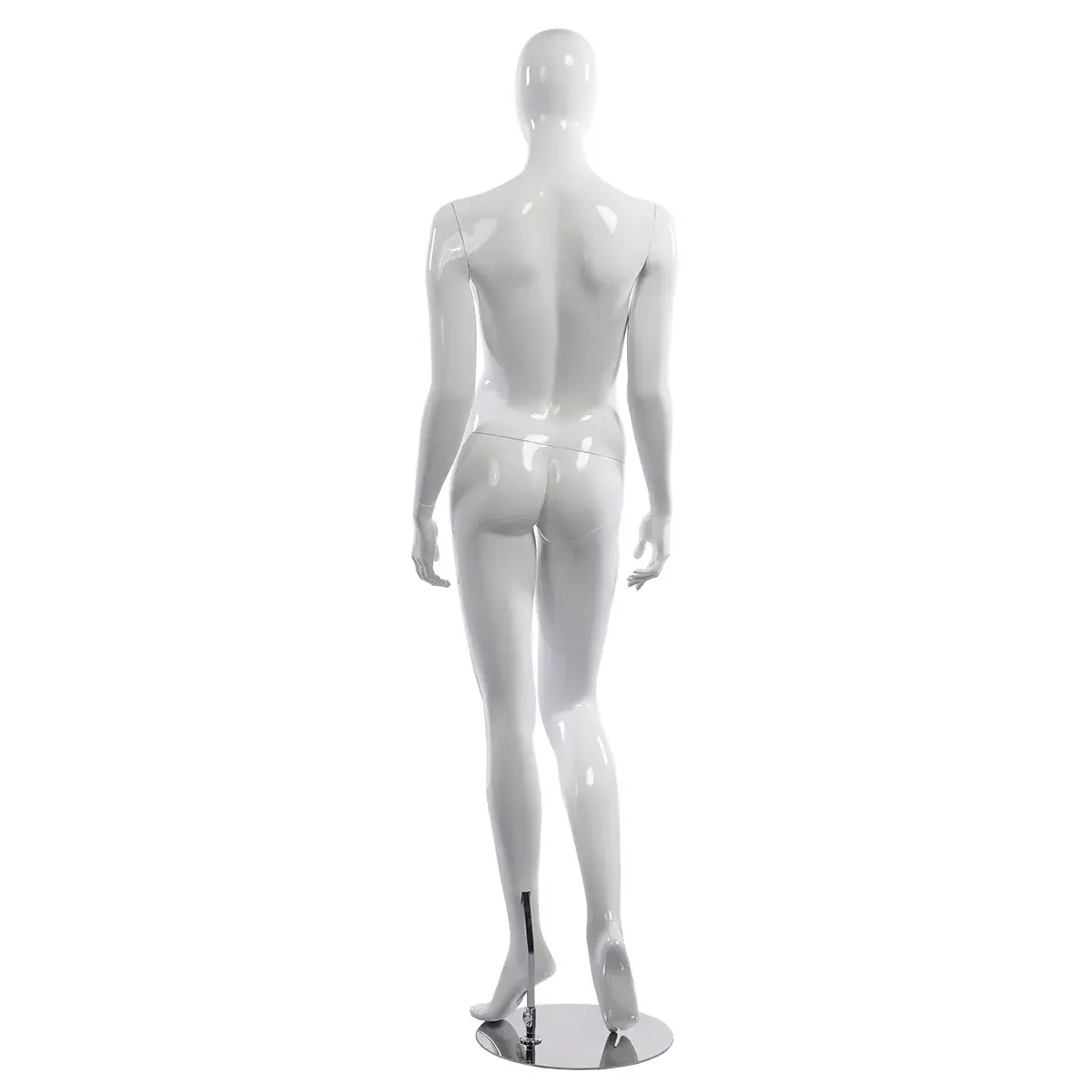Mannequin femme, finition laquée, bras le long du corps H 178 cm Fibre de verre - Blanc - Mannequins femmes-3