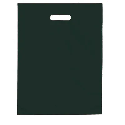 Sac plastique poignées découpées renforcées PEBD 55µ 50 x 50 x 5 cm - Noir - Lot de 100 - Sacs plastique unis, poignées découpées