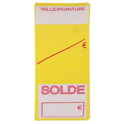 Étiquettes adhésives Soldé Spécial chaussures 3 x 7 cm - Lot de 500 - Étiquettes adhésives Soldes, Étiquettes promotionnelles