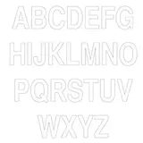 Sticker lettre A-Z H 47 mm Alphabet - Lettre autocollante - Blanc - Lettres et chiffres adhésifs