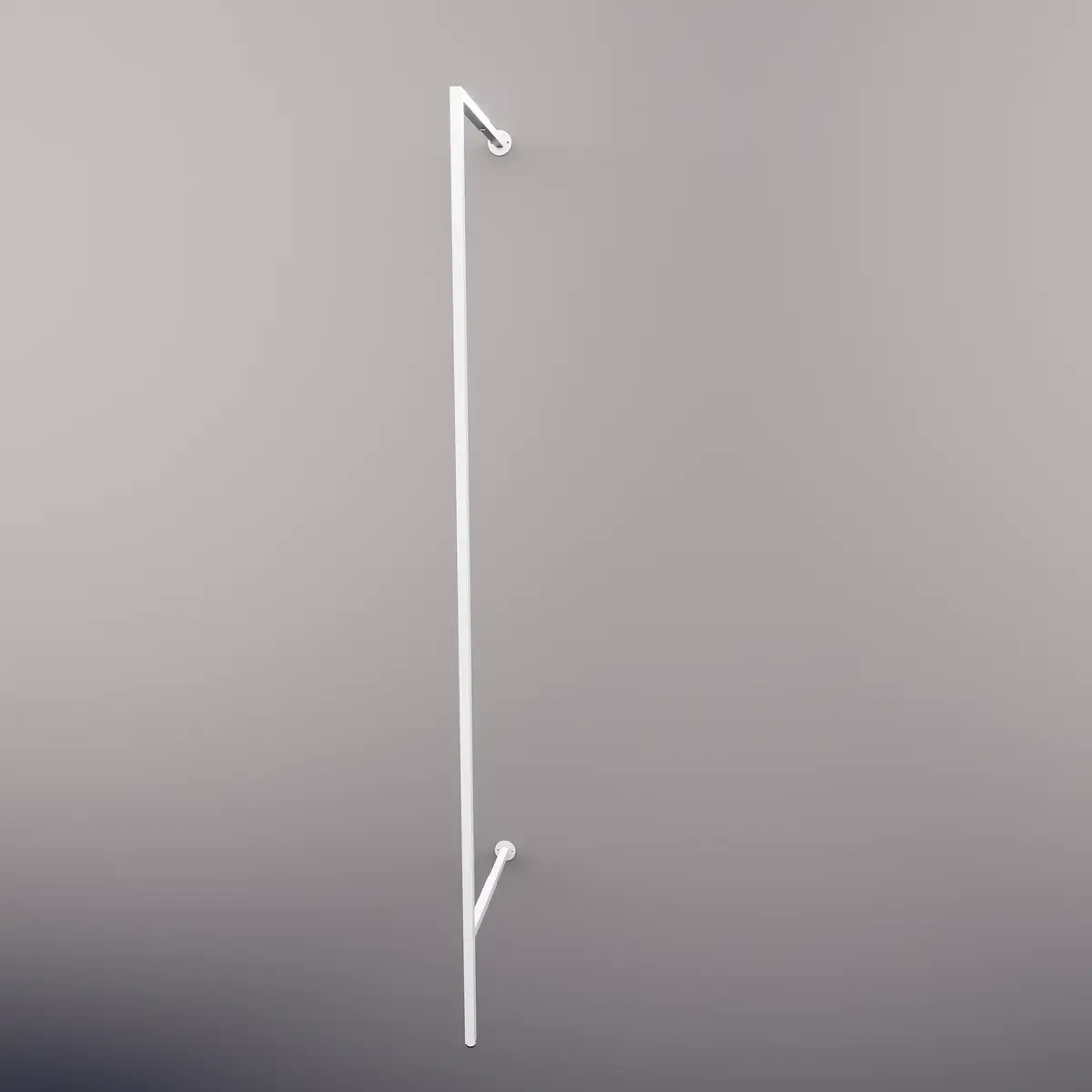 Montant déporté mural pour système d’agencement magasin – Blanc – H 240 cm P 36,5 cm - Ligne Square 25 blanc