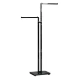 Portant multi bras 2 bras décalés H 126 à 180 cm métal - Portant vêtement multi bras - Noir sablé - Portants à vêtements multibras