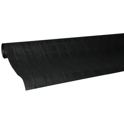 Nappe damassée déperlante - Nappe jetable - Nappe papier - Noir - Rouleau de 1,18 x 25 m - Nappes papier, Nappes jetables