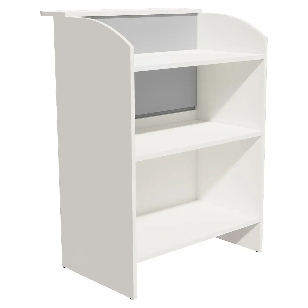 Comptoir d'accueil blanc / gris mélaminé 80 x 51 x 112 cm - Comptoirs Easy-2