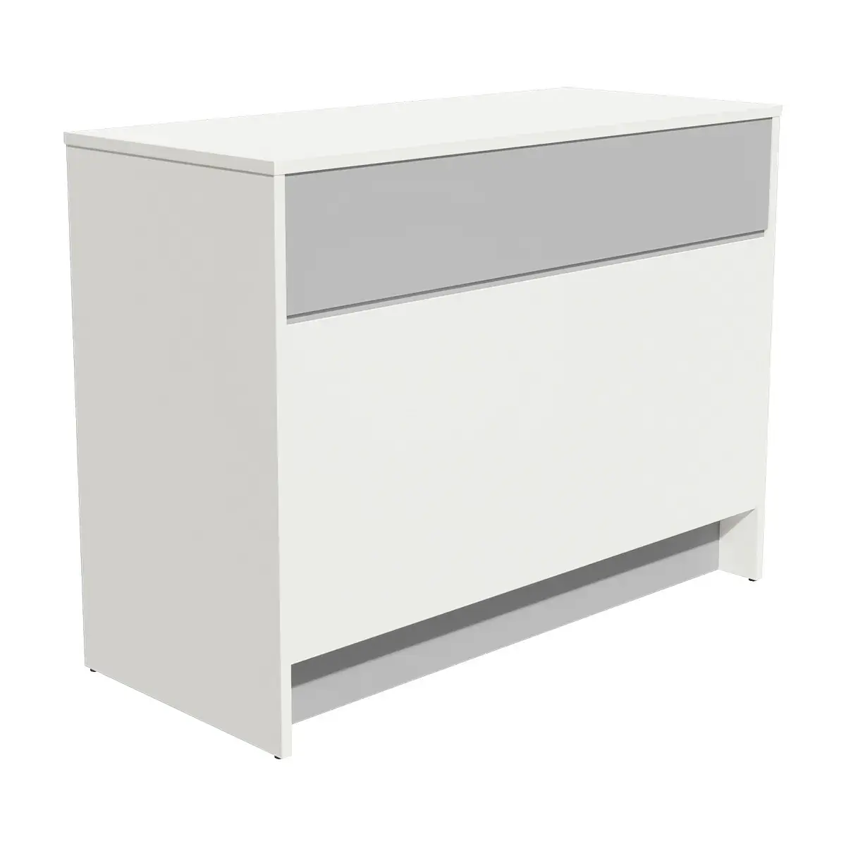 Comptoir d'accueil bois mélaminé blanc / gris 117 x 51 x 88 cm - Comptoirs Easy