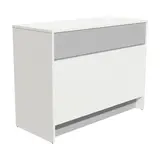 Comptoir d'accueil bois mélaminé blanc / gris 117 x 51 x 88 cm - Comptoirs Easy