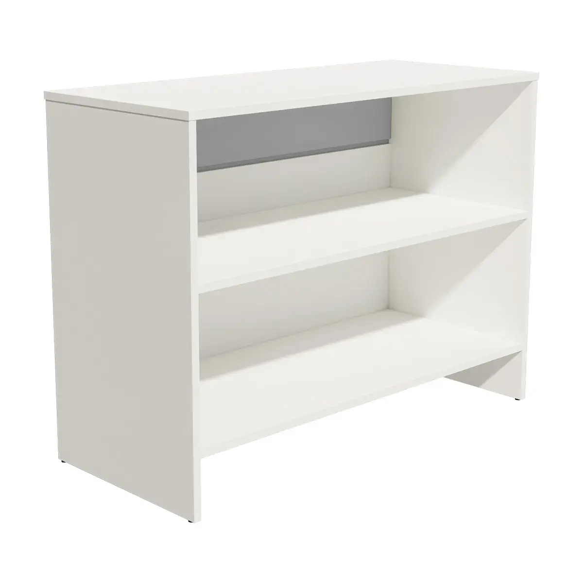 Comptoir d'accueil bois mélaminé blanc / gris 117 x 51 x 88 cm - Comptoirs Easy-2