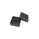 Coffret carton carré pour chocolats 2 rangées 6 x 6 x 3 cm carton 300 g/m² - Noir avec liseré doré - Paquet de 10 - Ballotins chocolats vides