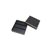 Coffret carton carré pour chocolats 3 rangées 10 x 10 x 3 cm carton 300 g/m² - Noir avec liseré doré - Paquet de 10 - Ballotins chocolats vides