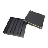 Coffret carton carré pour chocolats 5 rangées 18 x 18 x 3 cm carton 300 g/m² - Noir avec liseré doré - Paquet de 10 - Ballotins chocolats vides