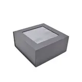 Boîte carton noire à fenêtre 22 x 22 x 10 cm - Boîte cadeau noire à fenêtre - Lot de 5 - Boites cadeaux carton pliables