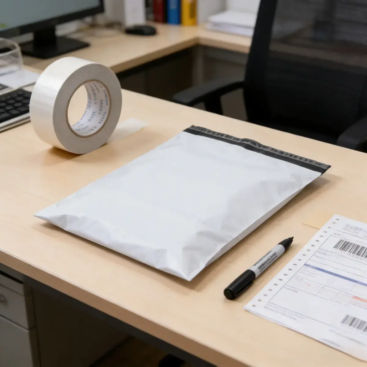 Pochette courrier indéchirable L 25 x H 33 + rabat 4 cm – LDPE 60 microns – paquet de 100 - Pochettes d'expédition plastique-2