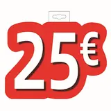 Affiche prix 25€ cartonnée Rouge / Blanc 28 x 21,5 cm - Affiche promo - Affiches Promo, Affiches prix