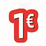 Affiche prix 1€ cartonnée Rouge / Blanc 28 x 21,5 cm - Affiche promo - Affiches Promo, Affiches prix