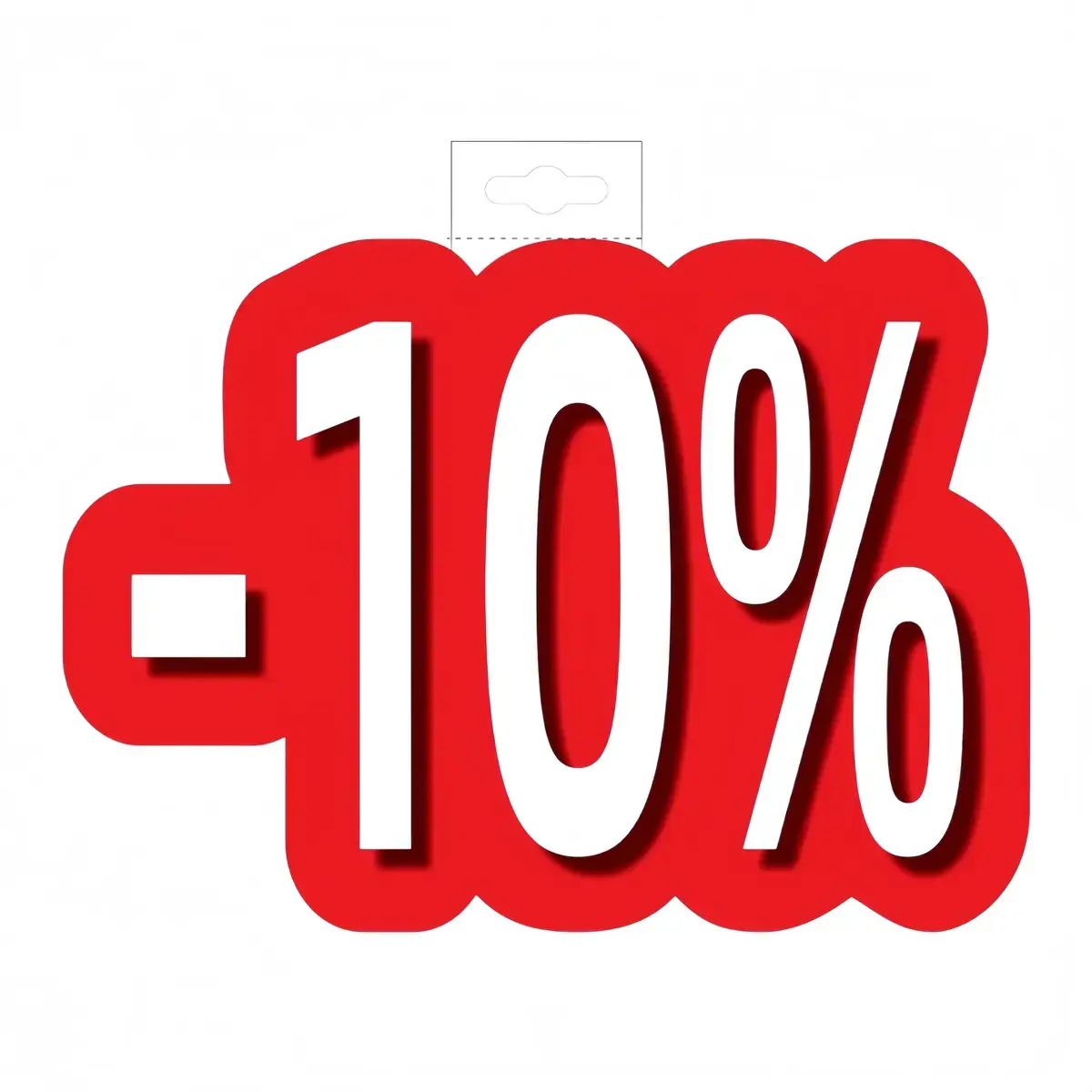 Affiche prix -10% cartonnée Rouge / Blanc 30 x 24,5 cm - Affiche promo - Affiches Promo, Affiches prix