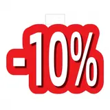 Affiche prix -10% cartonnée Rouge / Blanc 30 x 24,5 cm - Affiche promo - Affiches Promo, Affiches prix