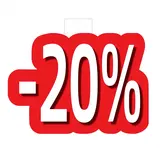 Affiche prix -20% cartonnée Rouge / Blanc 30 x 24,5 cm - Affiche promo