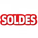 Affiche SOLDES cartonnée Rouge / Blanc 66 x 23 cm - Affiche promo
