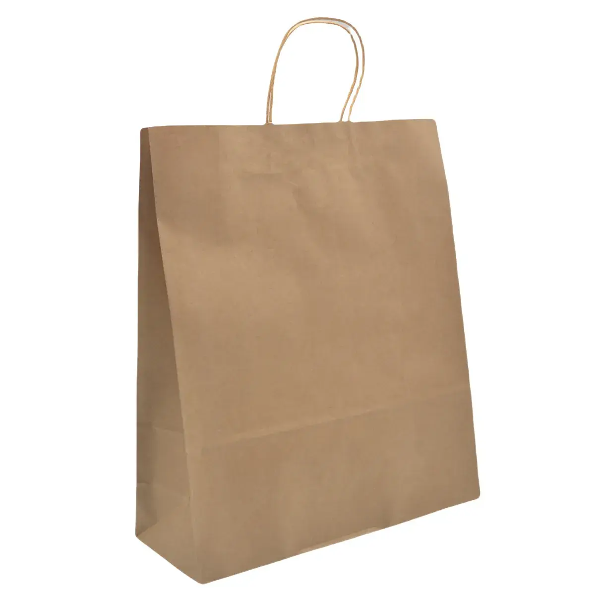 Sac kraft brun poignées torsadées 46 x 16 x 49 cm - Sac papier kraft - Paquet de 100 - Sacs kraft brun poignées torsadées